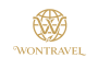 Logo WonTravel Dourada Fundo Transparente