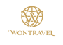 Logo WonTravel Dourada Fundo Transparente